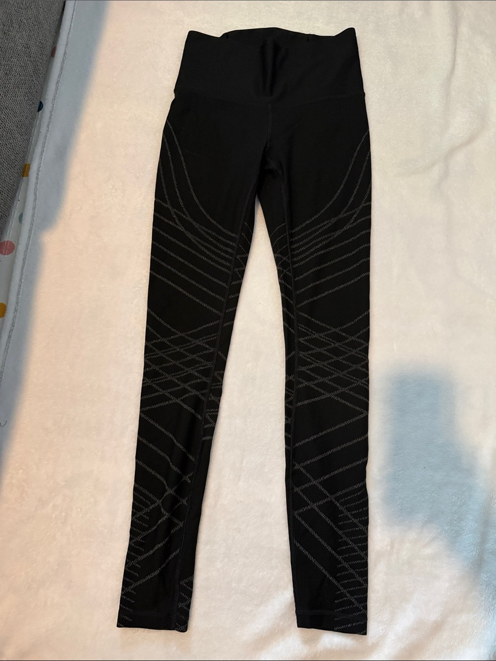 lululemon athletica Black High-Waist Patterned Leggings size 6